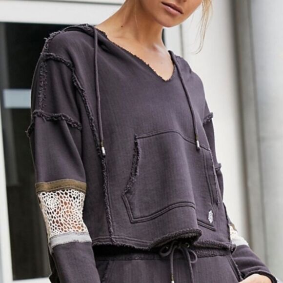 Free People Movement Dream Catcher Hoodie Black Medium - Picture 2 of 14